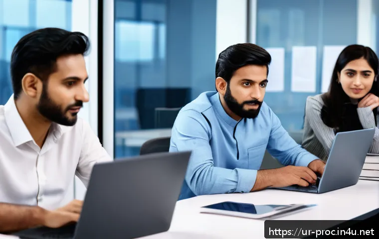 공정관리기술자 실무 노하우 공유 플랫폼 - A diverse team of Pakistani professionals in a modern office setting engaged in a transparent commun...